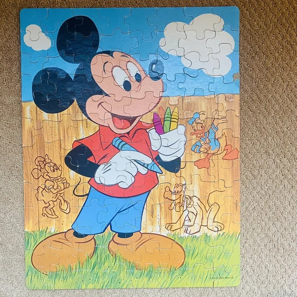 Vintage Whitman Puzzle Mickey  Mouse 100 Piece Walt Disney Retro Orig Box